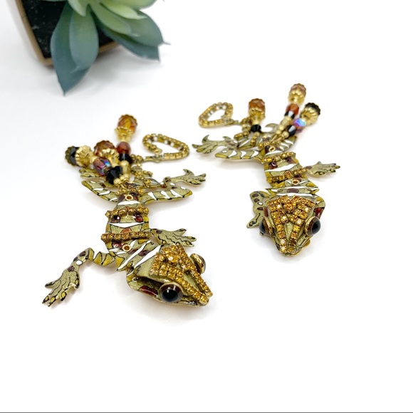 Lunch At The Ritz Jewelry - SOLD-Lunch at the Ritz Leapin  Lizards Earrings